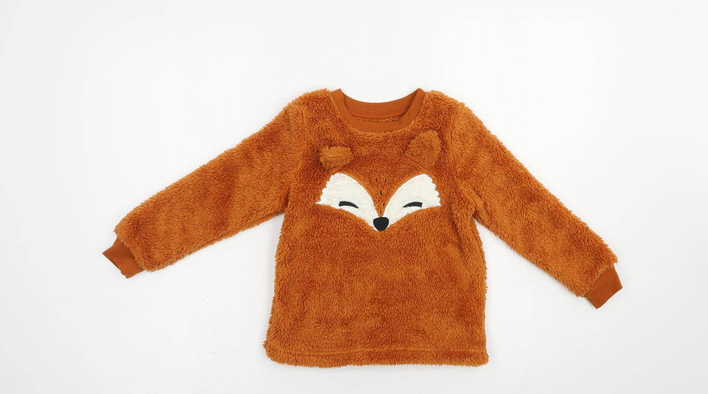 George Girls Brown  Polyester Pullover Sweatshirt Size 5-6 Years  Pullover - Cute Fox