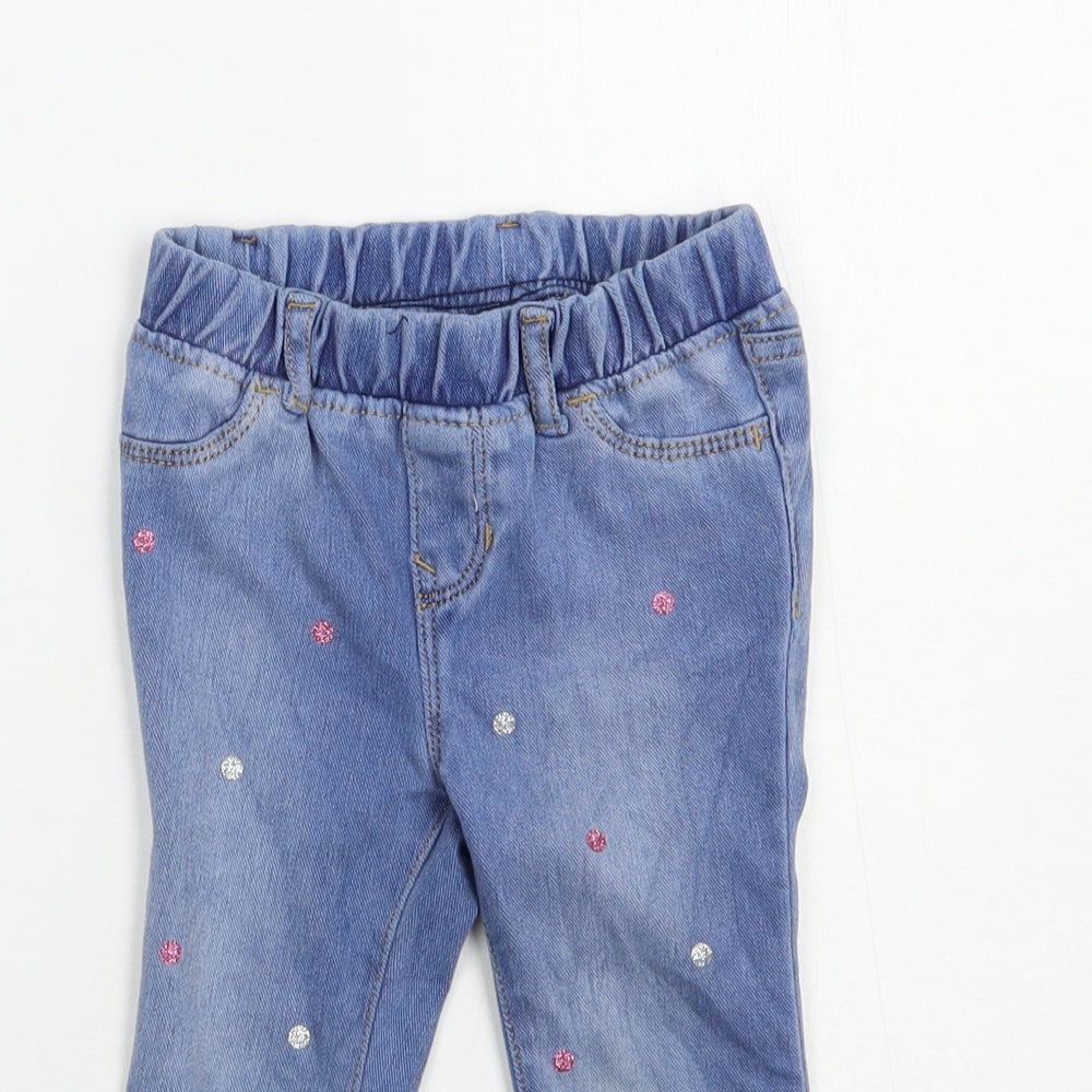 Gap Girls Blue Polka Dot Cotton Jegging Jeans Size 2 Years  Regular