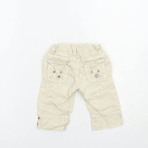 Zara Girls Beige  Cotton Cargo Trousers Size 2-3 Years  Regular Snap