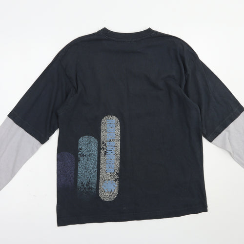 Rebel Skatewear Boys Grey  Cotton Pullover Polo Size 13-14 Years Crew Neck Pullover