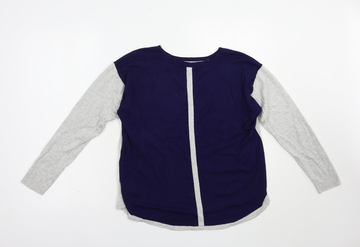 Oasis Womens Blue Boat Neck  Viscose Pullover Jumper Size S