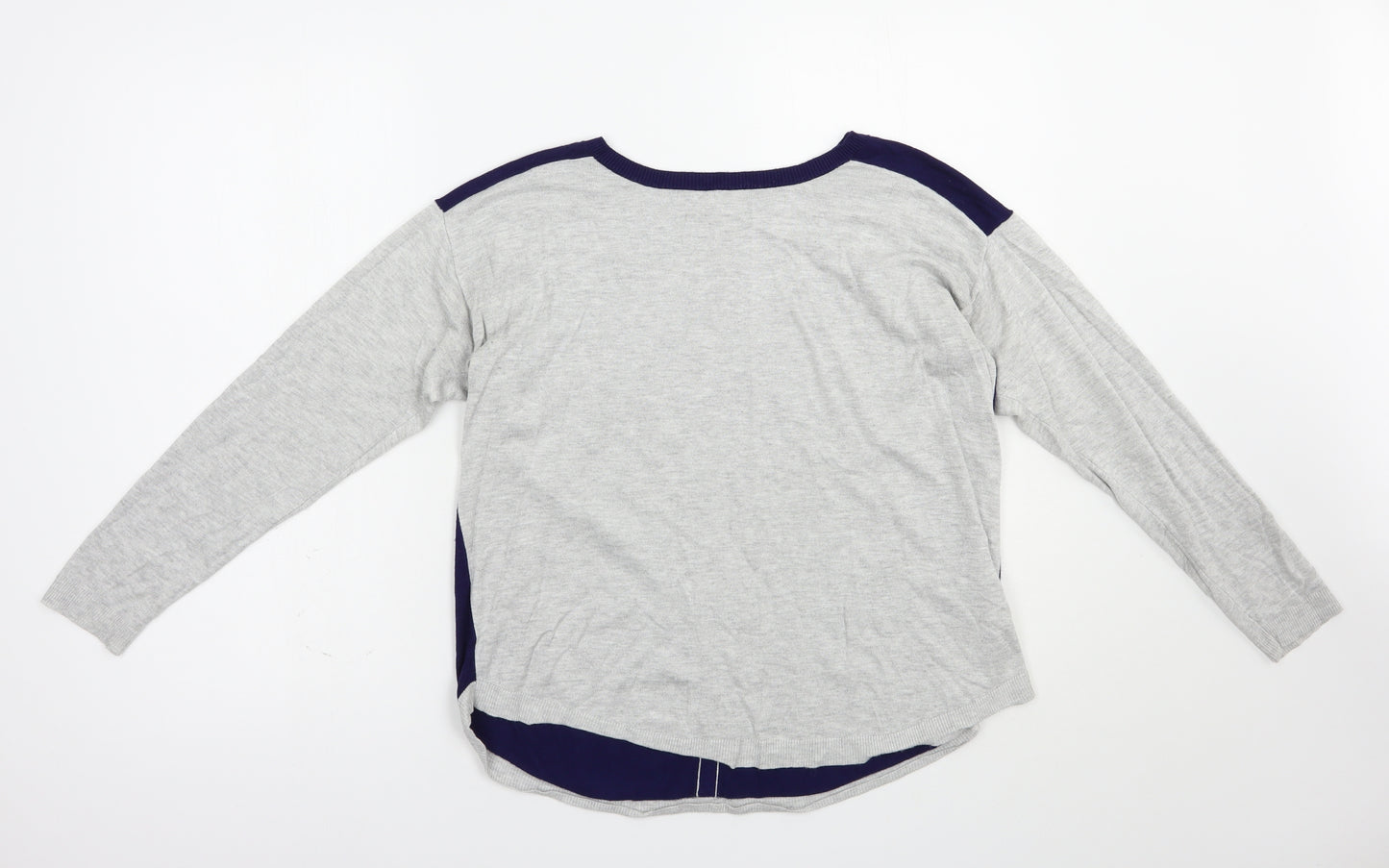 Oasis Womens Blue Boat Neck  Viscose Pullover Jumper Size S