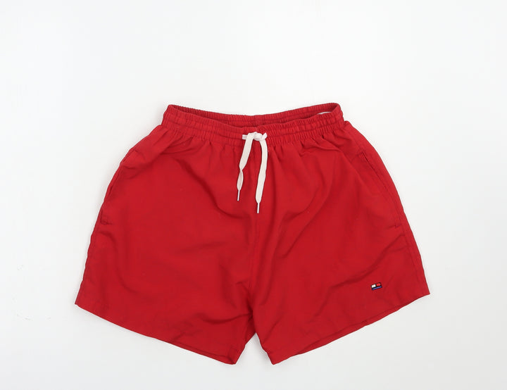 Asia Line Womens Red  Polyester Bermuda Shorts Size S L4 in Regular Drawstring
