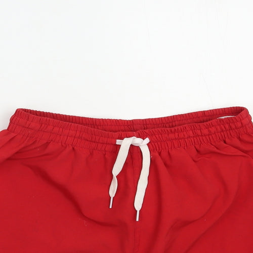 Asia Line Womens Red  Polyester Bermuda Shorts Size S L4 in Regular Drawstring