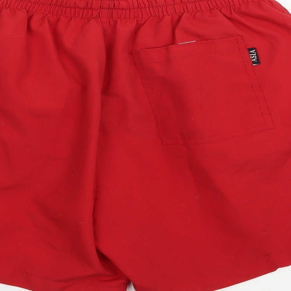 Asia Line Womens Red  Polyester Bermuda Shorts Size S L4 in Regular Drawstring