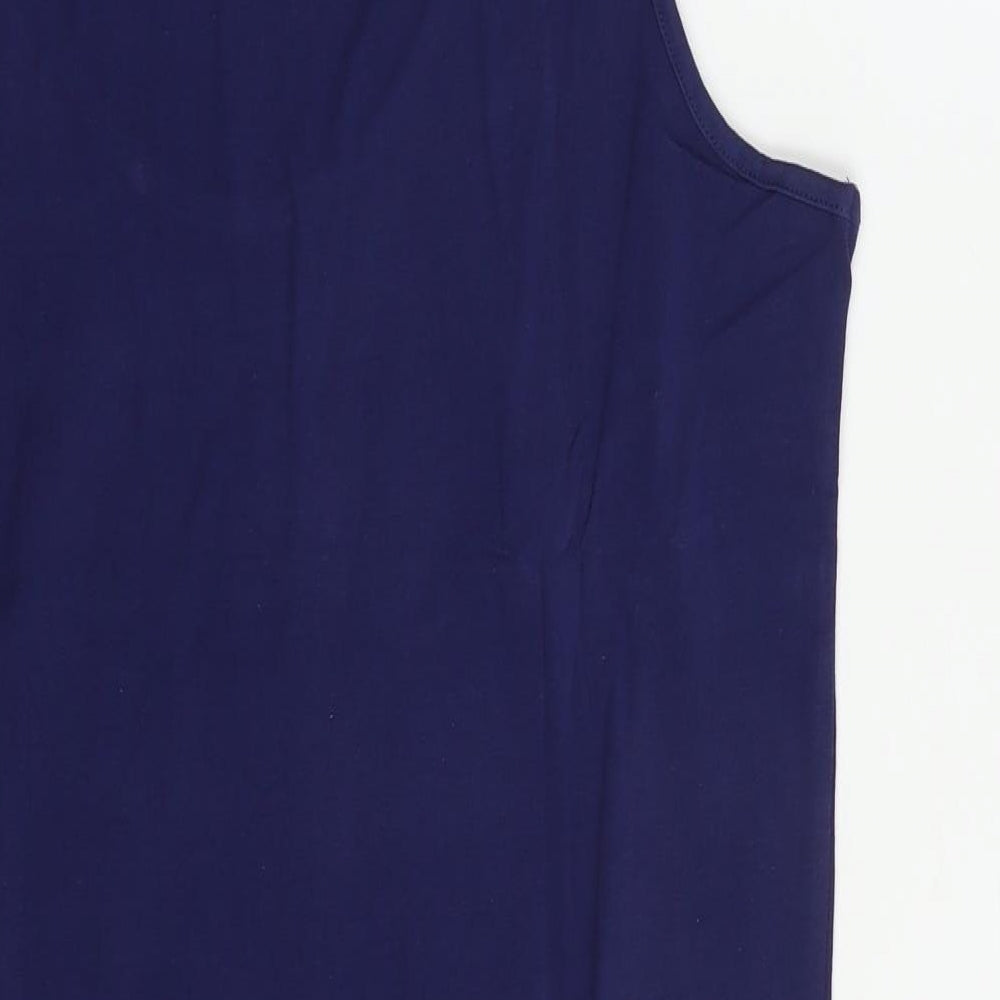 ESMARA Womens Blue  Cotton Tunic Tank Size 18 Scoop Neck