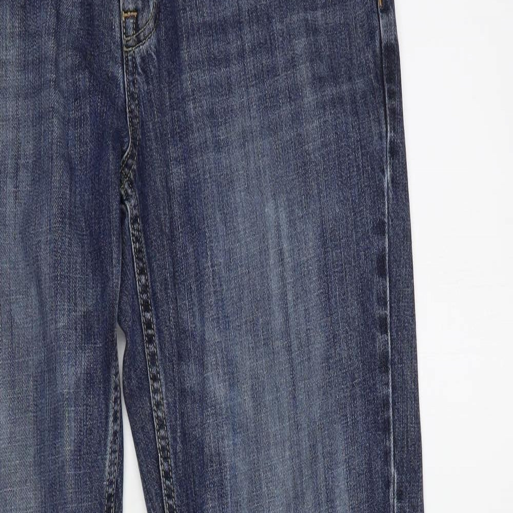 NEXT Mens Blue  Cotton Bootcut Jeans Size 30 in L31 in Regular Button