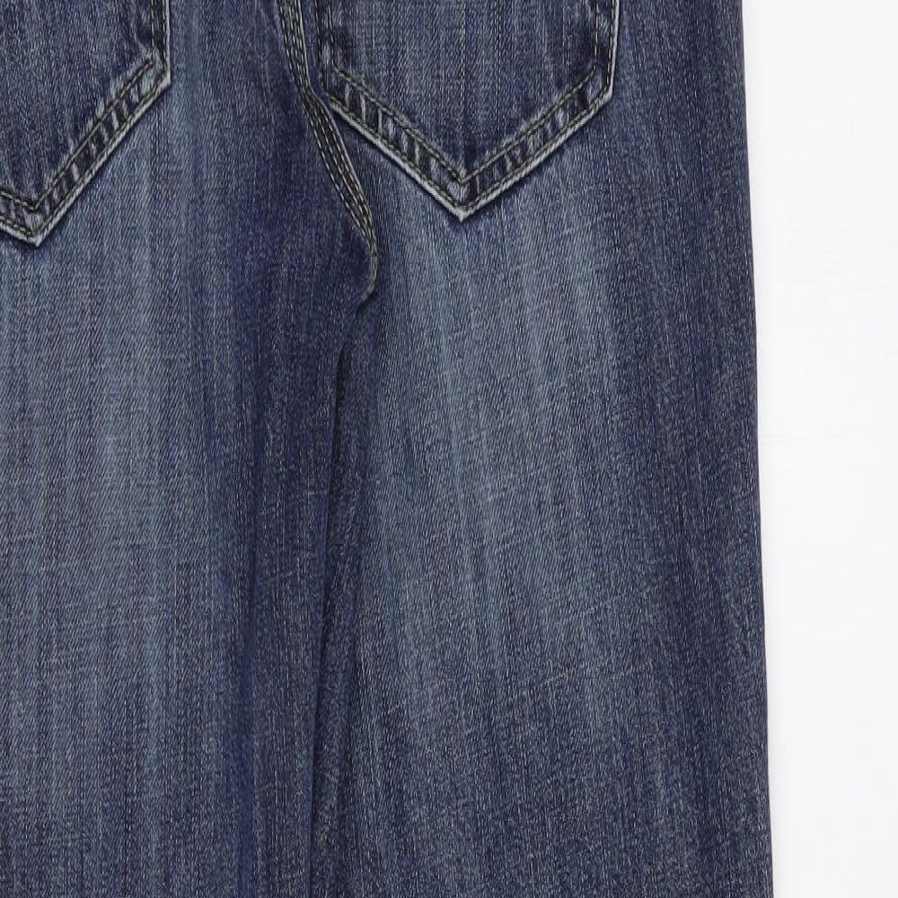NEXT Mens Blue  Cotton Bootcut Jeans Size 30 in L31 in Regular Button