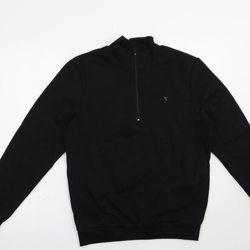 Studio Mens Black  Polyester Full Zip Hoodie Size S