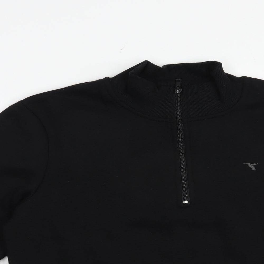 Studio Mens Black  Polyester Full Zip Hoodie Size S