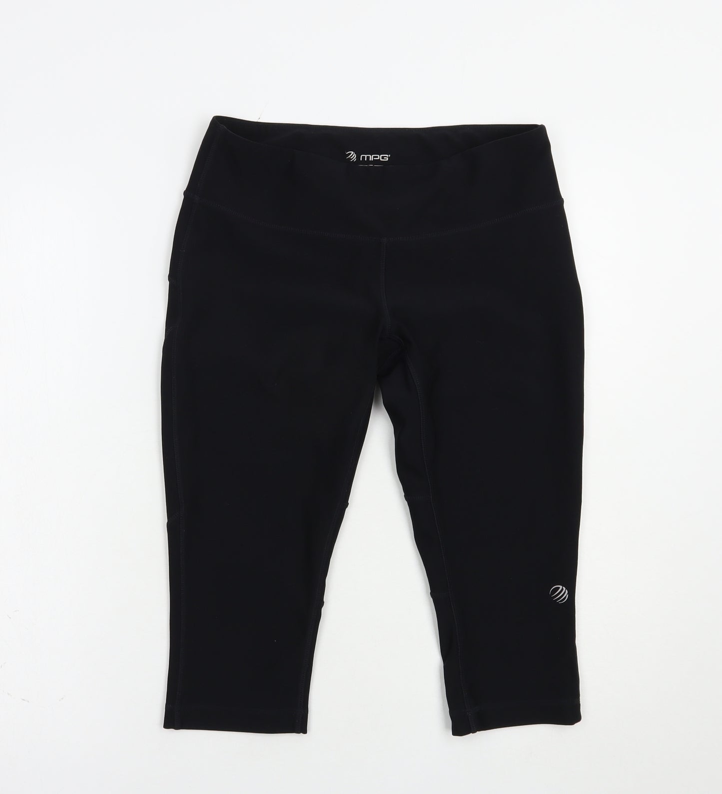 MPG Womens Black  Polyester Cropped Leggings Size 12 L18 in Regular