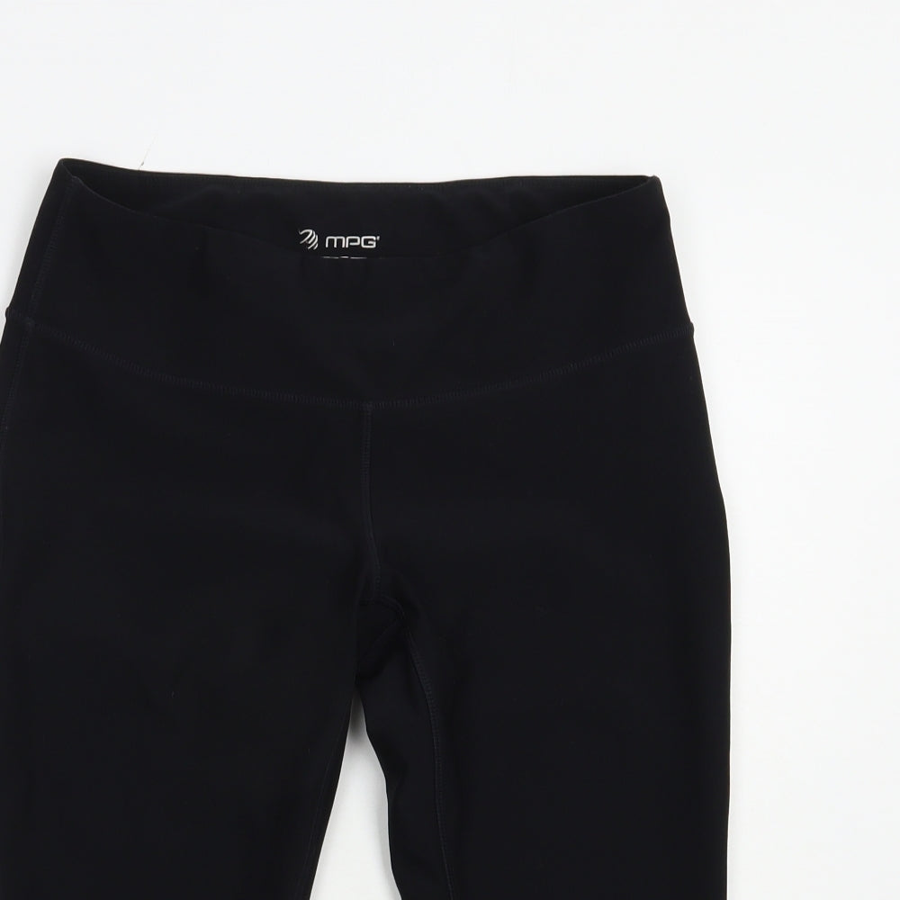 MPG Womens Black  Polyester Cropped Leggings Size 12 L18 in Regular