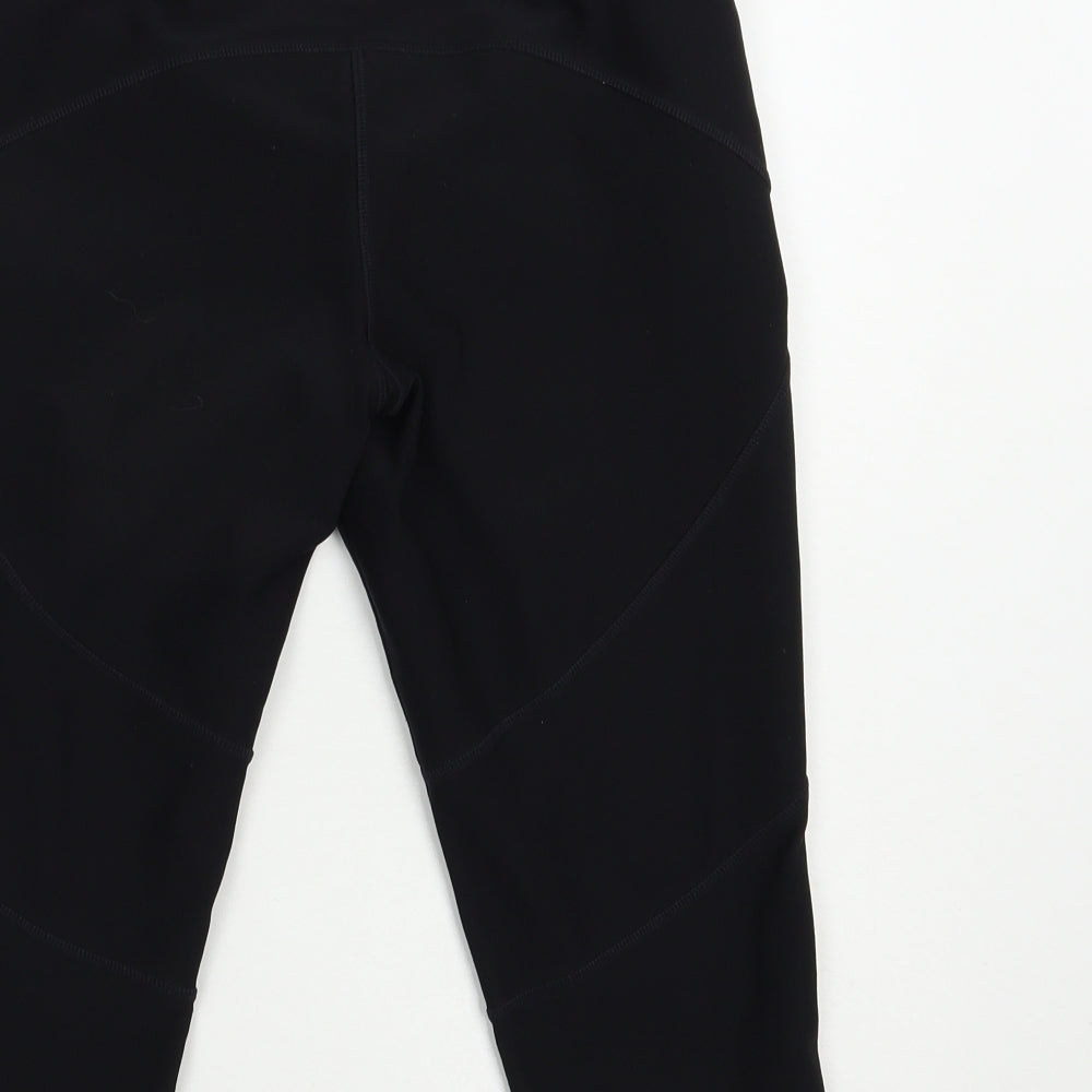 MPG Womens Black  Polyester Cropped Leggings Size 12 L18 in Regular