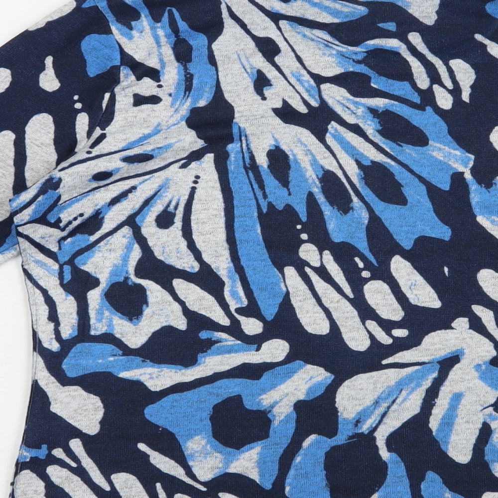 Gerard Womens Blue Scoop Neck Geometric Polyester Pullover Jumper Size 14