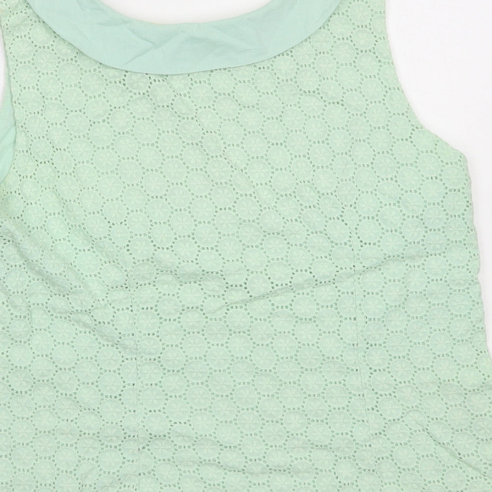 Boden Womens Green  Cotton Basic Blouse Size 12 Collared