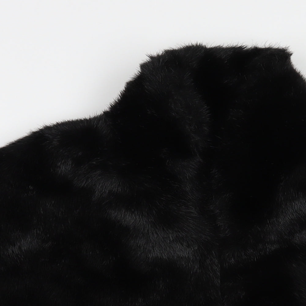 John Lewis Womens Black   Overcoat Poncho One Size   - Faux Fur Cape