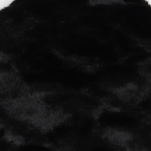 John Lewis Womens Black   Overcoat Poncho One Size   - Faux Fur Cape