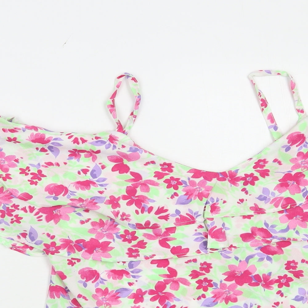 Pep & Co Womens Multicoloured Floral Polyester Camisole Blouse Size 8 V-Neck