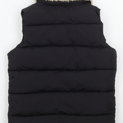 NEXT Girls Black   Gilet Coat Size 5-6 Years  Zip