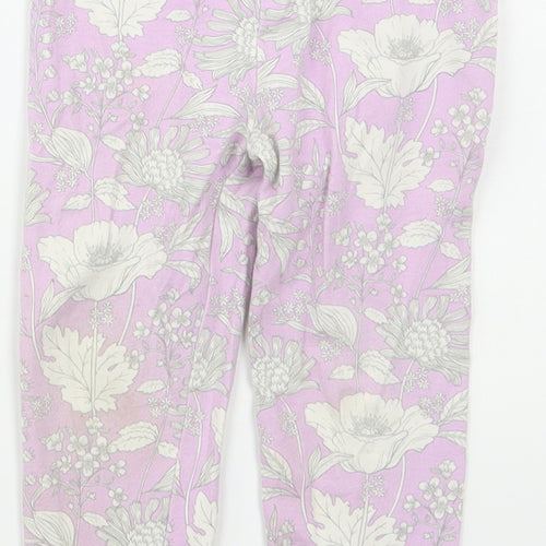 Gap Girls Purple Floral Cotton Carrot Trousers Size 3 Years  Regular