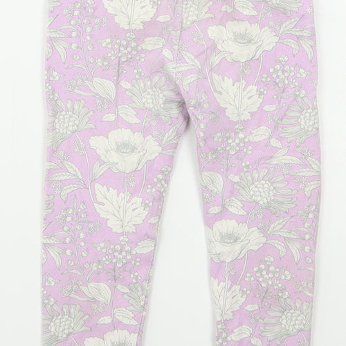 Gap Girls Purple Floral Cotton Carrot Trousers Size 3 Years  Regular