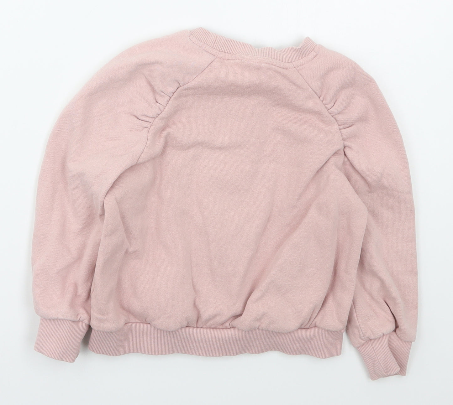 NEXT Girls Pink  Cotton Pullover Sweatshirt Size 5 Years  Pullover - Heart