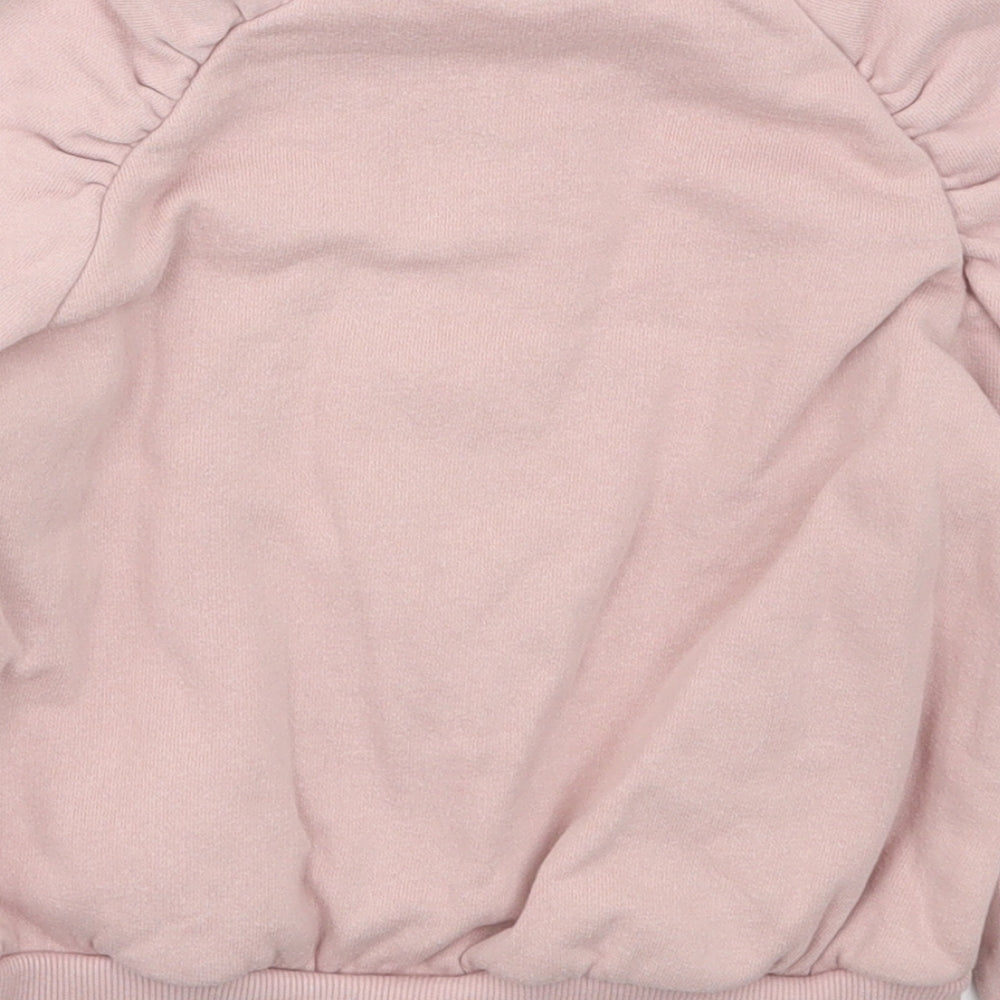 NEXT Girls Pink  Cotton Pullover Sweatshirt Size 5 Years  Pullover - Heart
