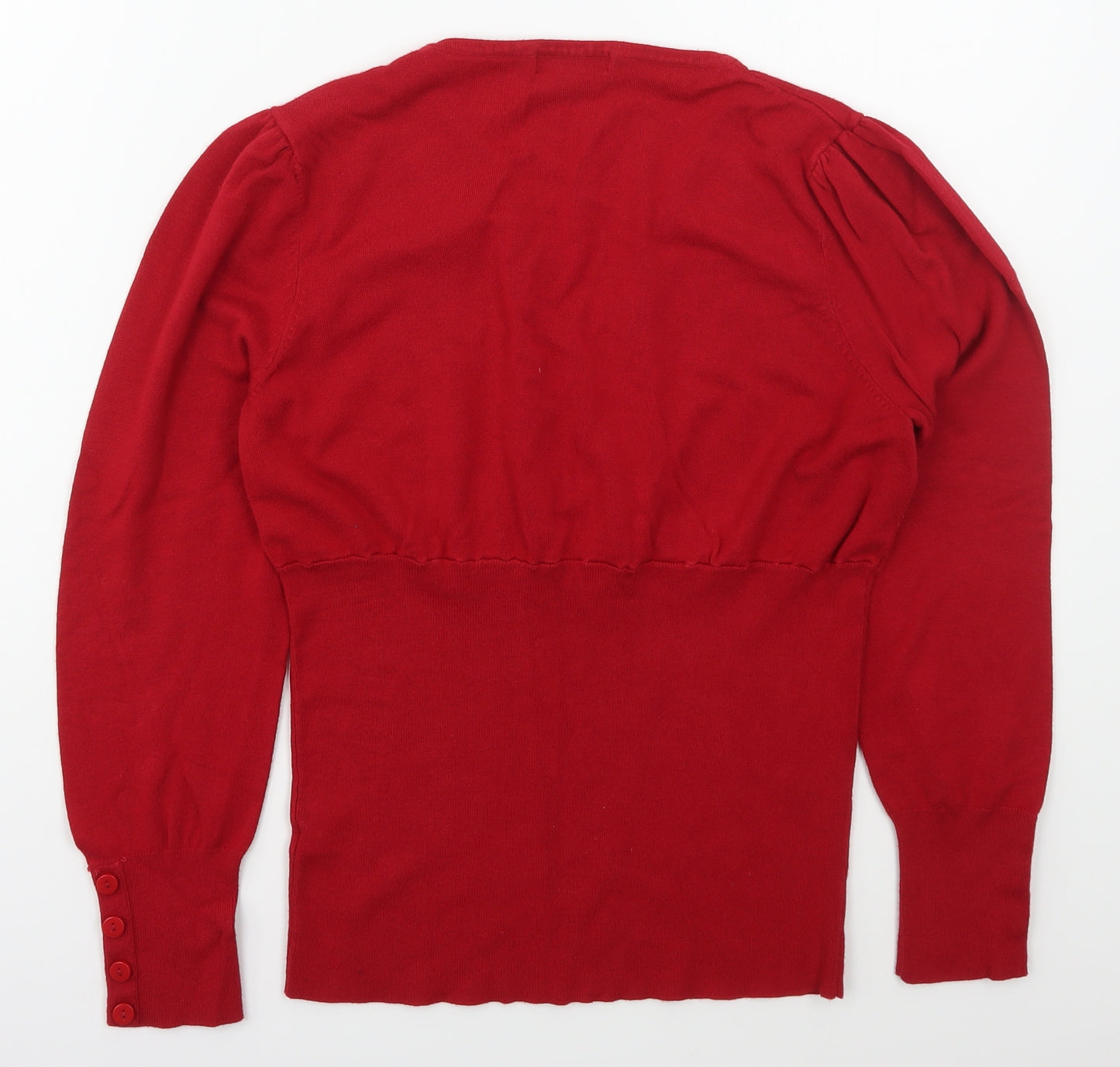 Debenhams Womens Red V-Neck  Viscose Pullover Jumper Size 18