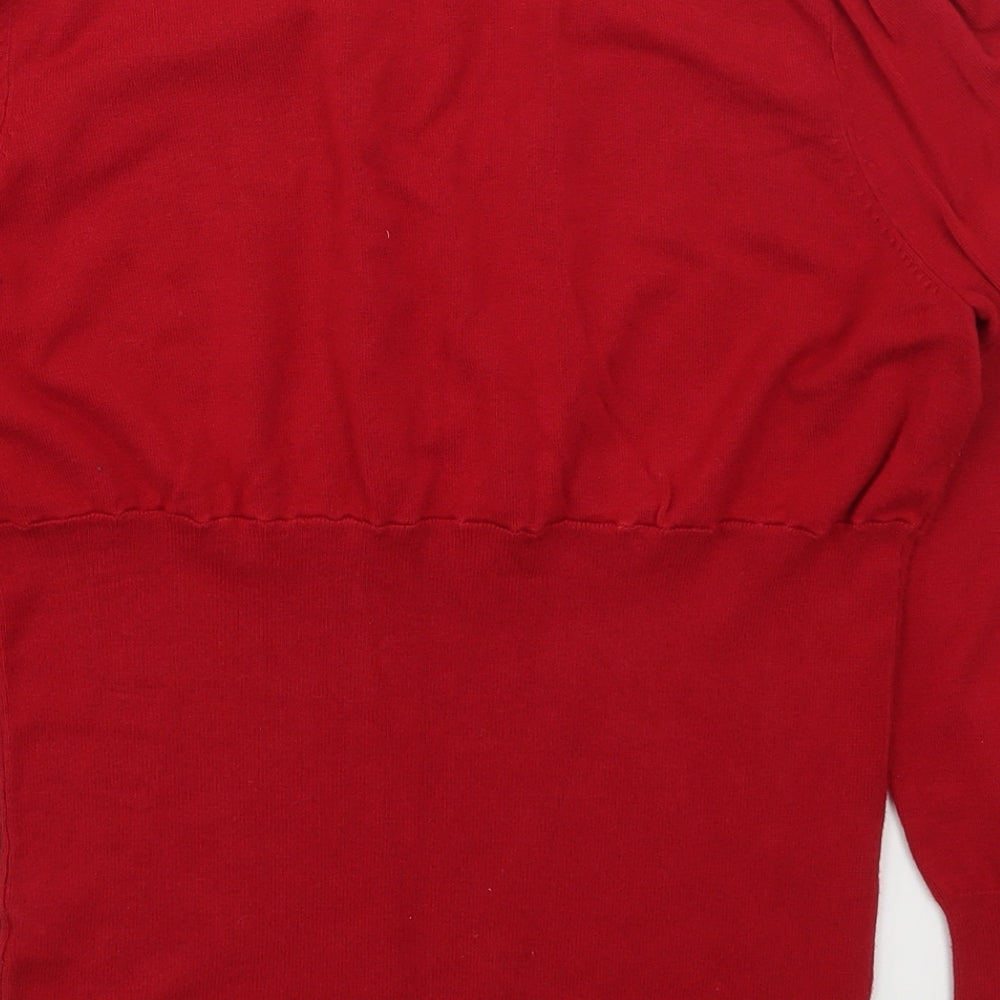 Debenhams Womens Red V-Neck  Viscose Pullover Jumper Size 18