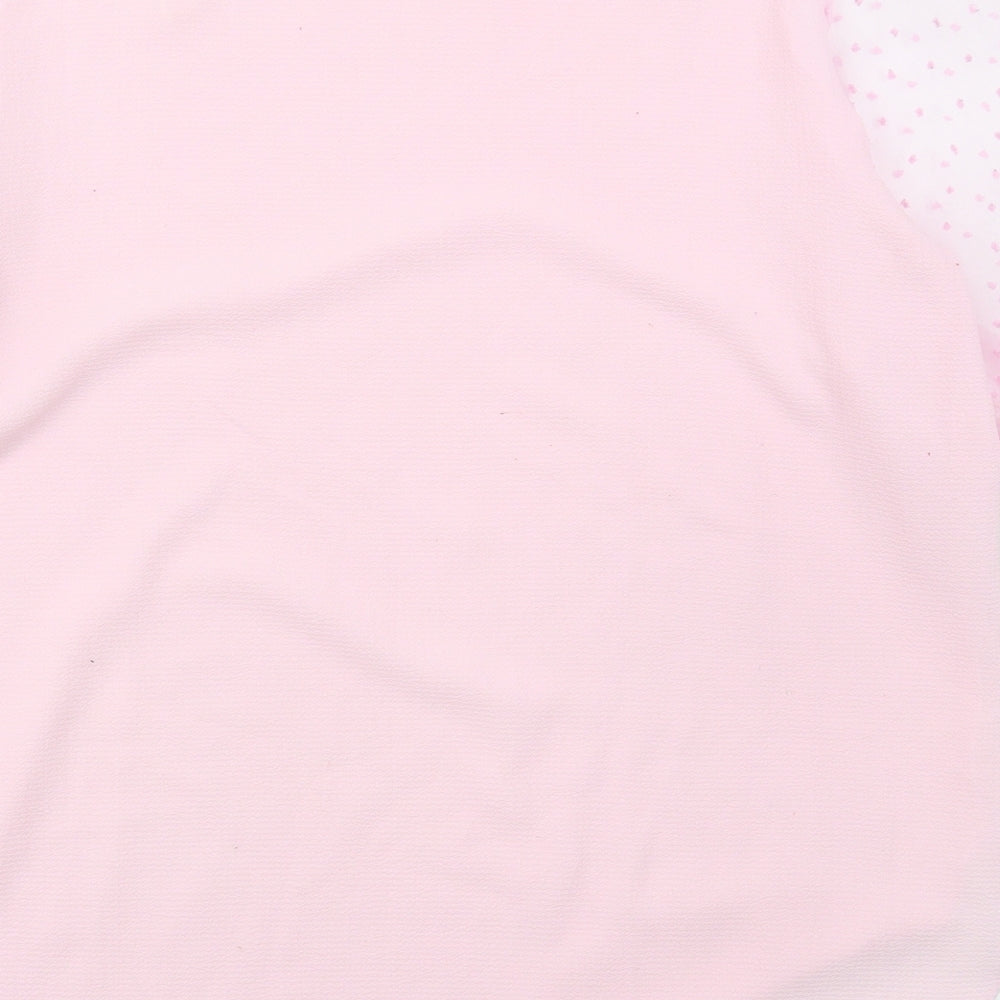 Quiz Womens Pink  Polyester Basic Blouse Size 14 Crew Neck