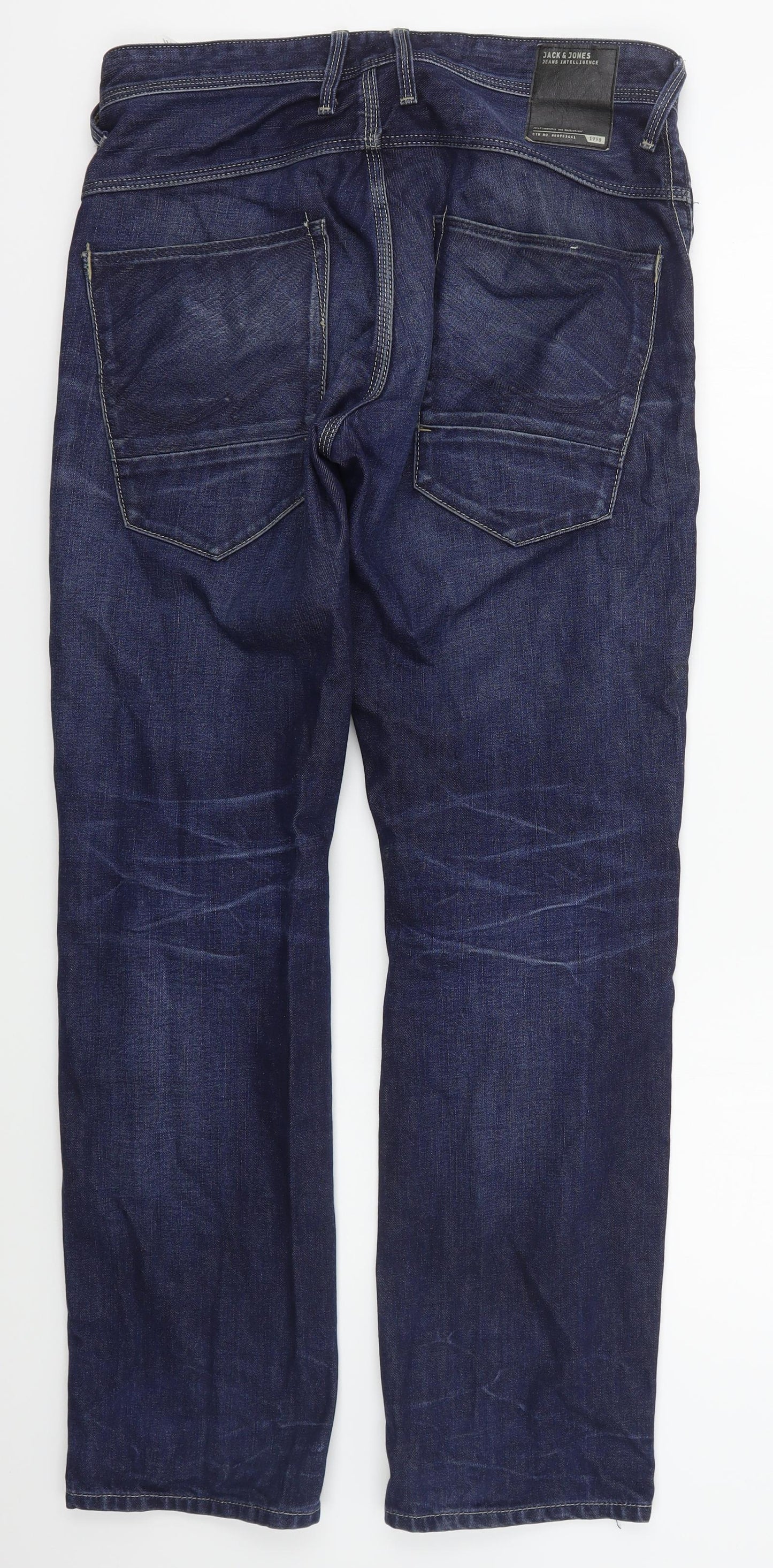 JACK & JONES Mens Blue  Cotton Straight Jeans Size 30 L30 in Regular Button