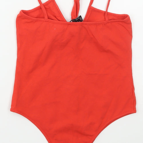 Atmosphere Womens Red  Cotton Bodysuit One-Piece Size 8  Button