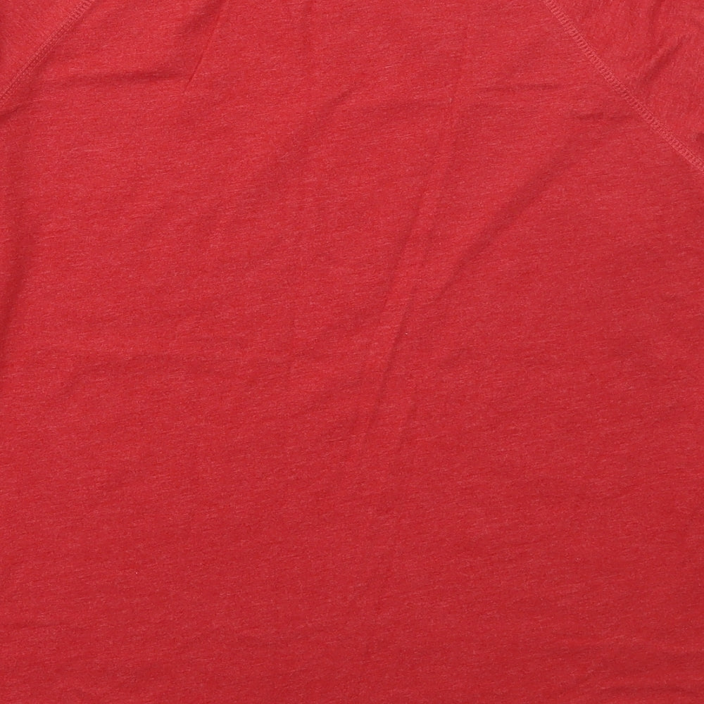 NEXT Womens Red  Cotton Basic T-Shirt Size 12 Crew Neck - Star