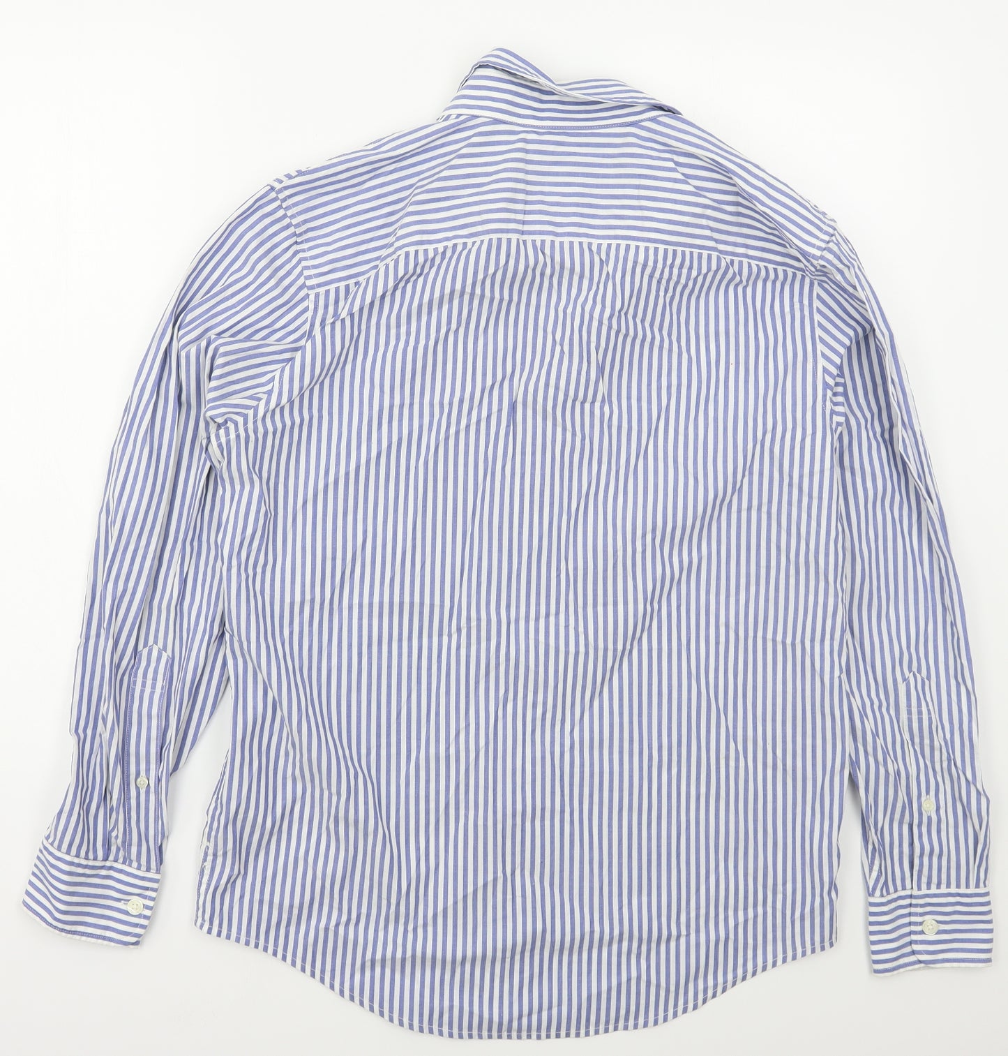 Abercrombie & Fitch Mens Blue Striped Cotton  Button-Up Size S Collared Button