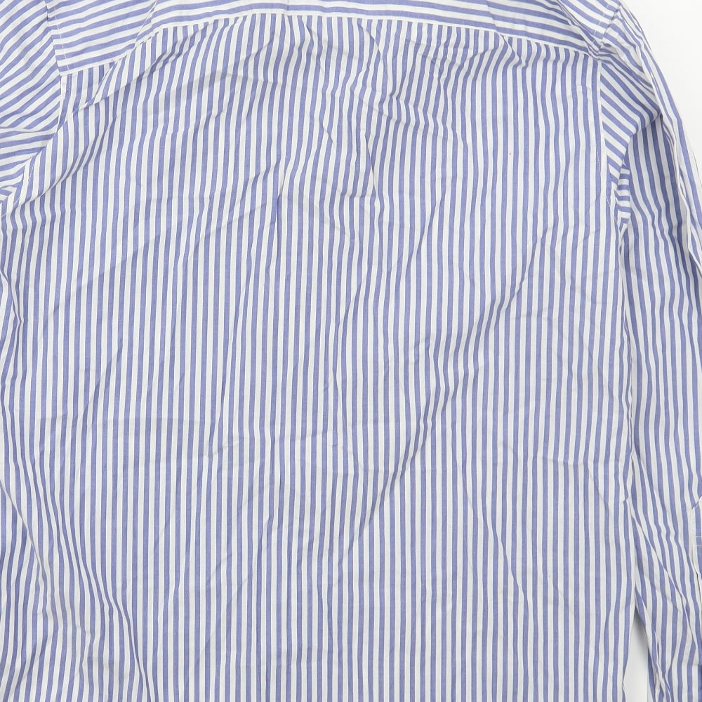 Abercrombie & Fitch Mens Blue Striped Cotton  Button-Up Size S Collared Button