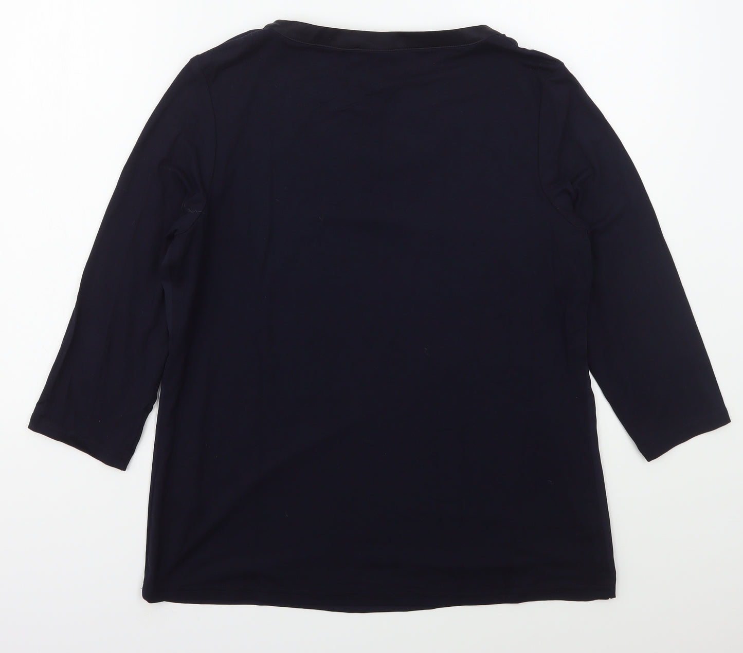 Rob Womens Blue  Viscose Basic Blouse Size 12 V-Neck