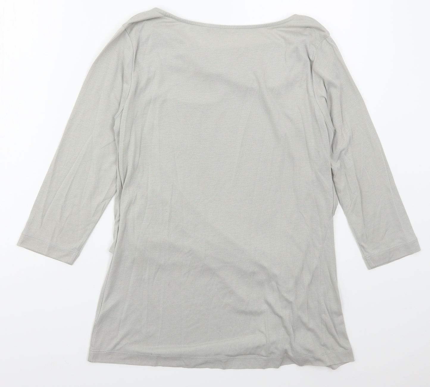 Sandwich Womens Grey  Viscose Basic T-Shirt Size S Cowl Neck