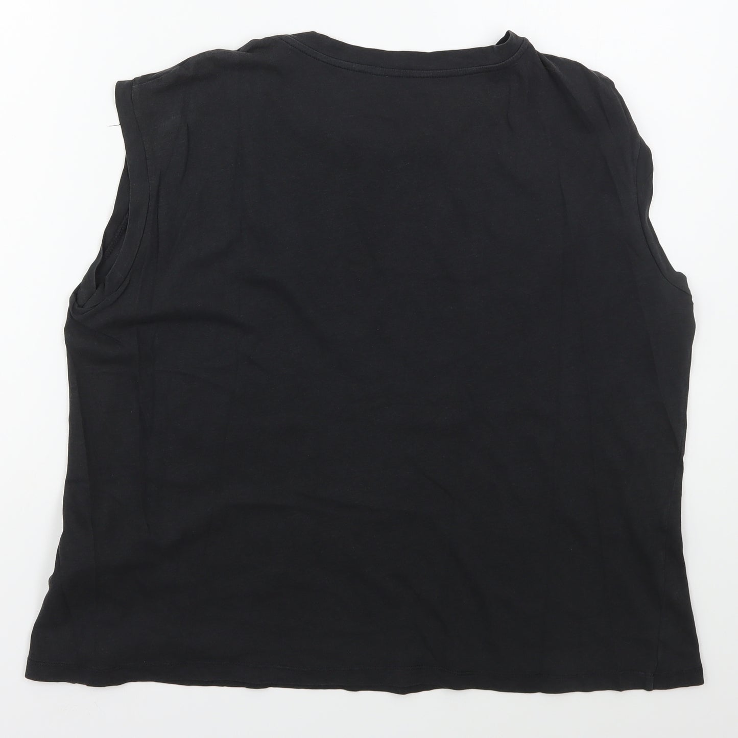 AllSaints Womens Black  Cotton Basic Tank Size M Crew Neck - Motorbike