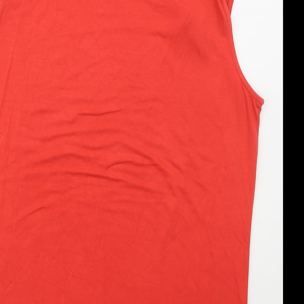 monari Womens Red  Viscose Basic Tank Size M Cowl Neck