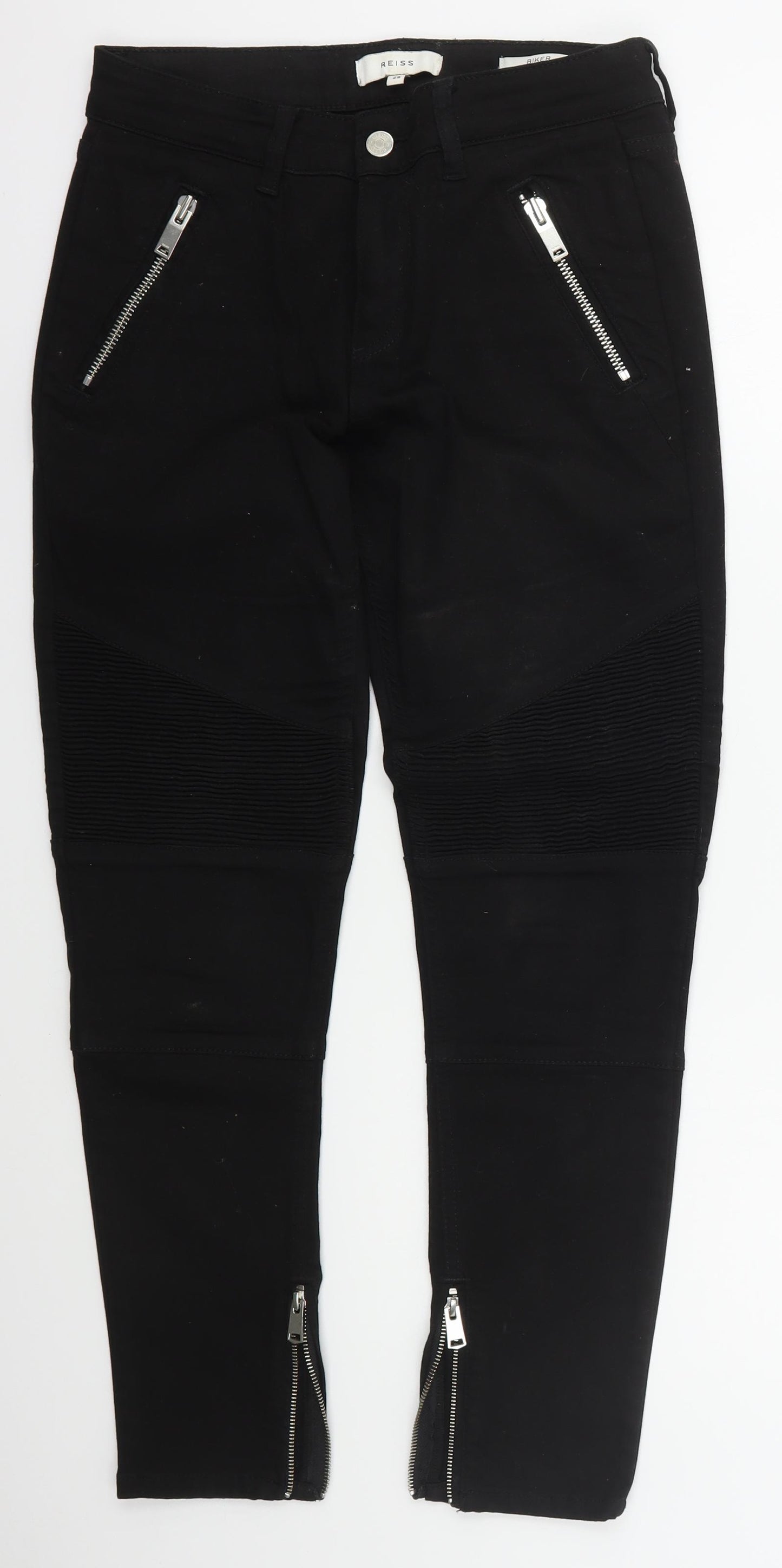 Reiss Womens Black  Cotton Skinny Jeans Size 29 in L26 in Regular Button