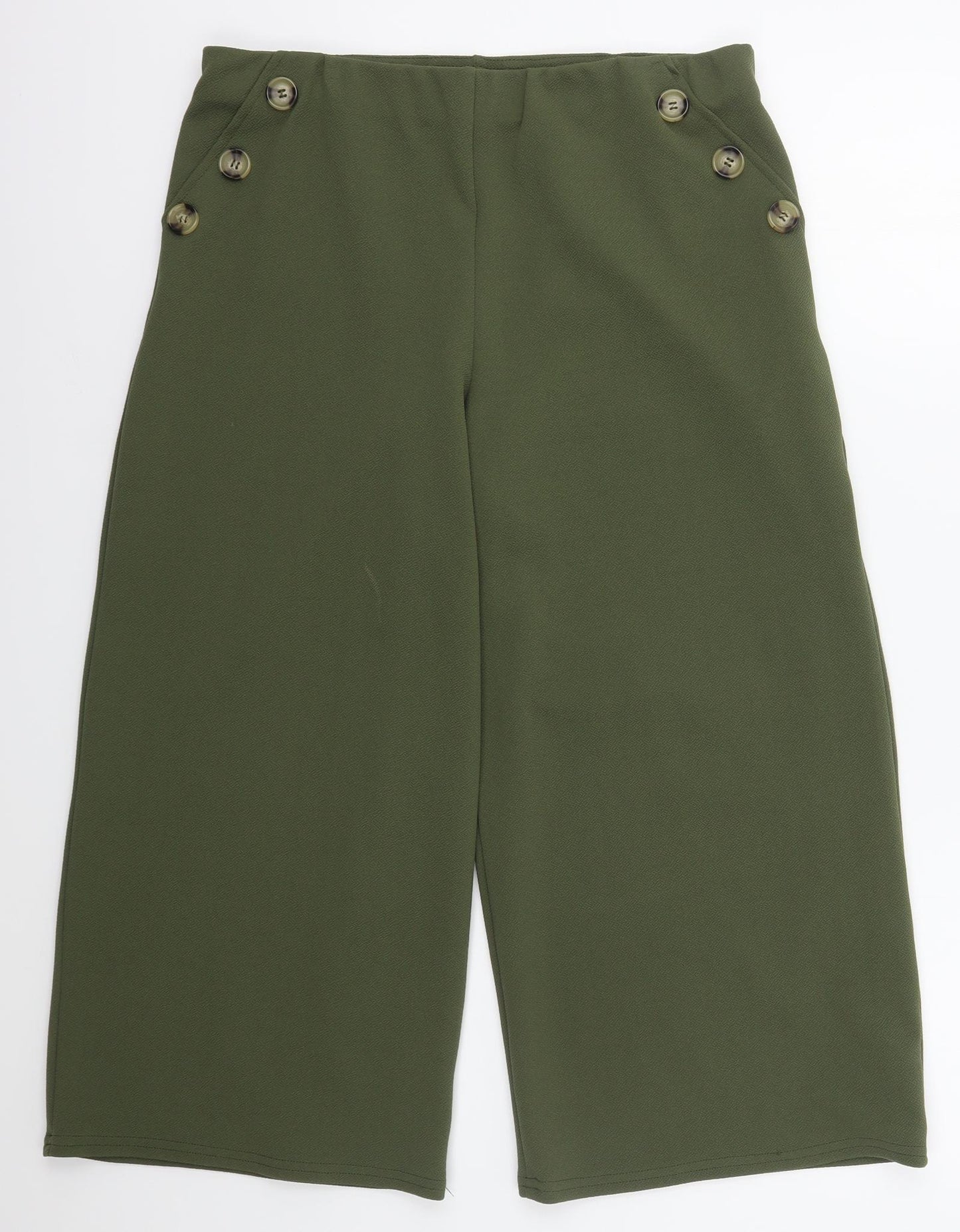 Primark Womens Green  Polyester Cropped Trousers Size 14 L20 in Regular