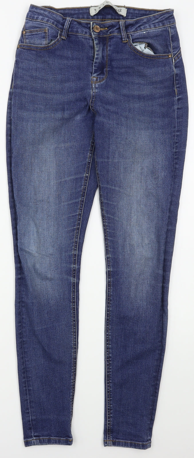 Denim Co Womens Blue  Cotton Skinny Jeans Size 10 L29 in Regular Button
