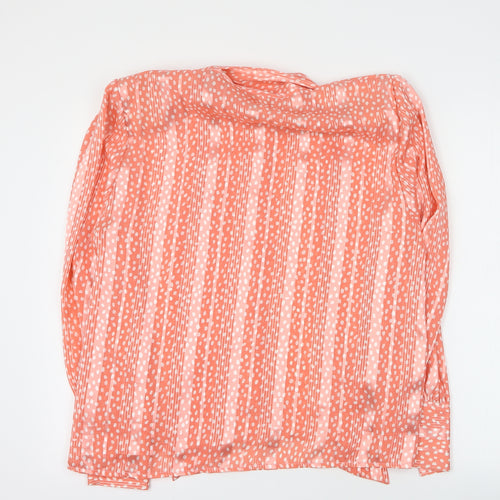 Paige Womens Pink Polka Dot Polyester Basic Button-Up Size 16 Collared