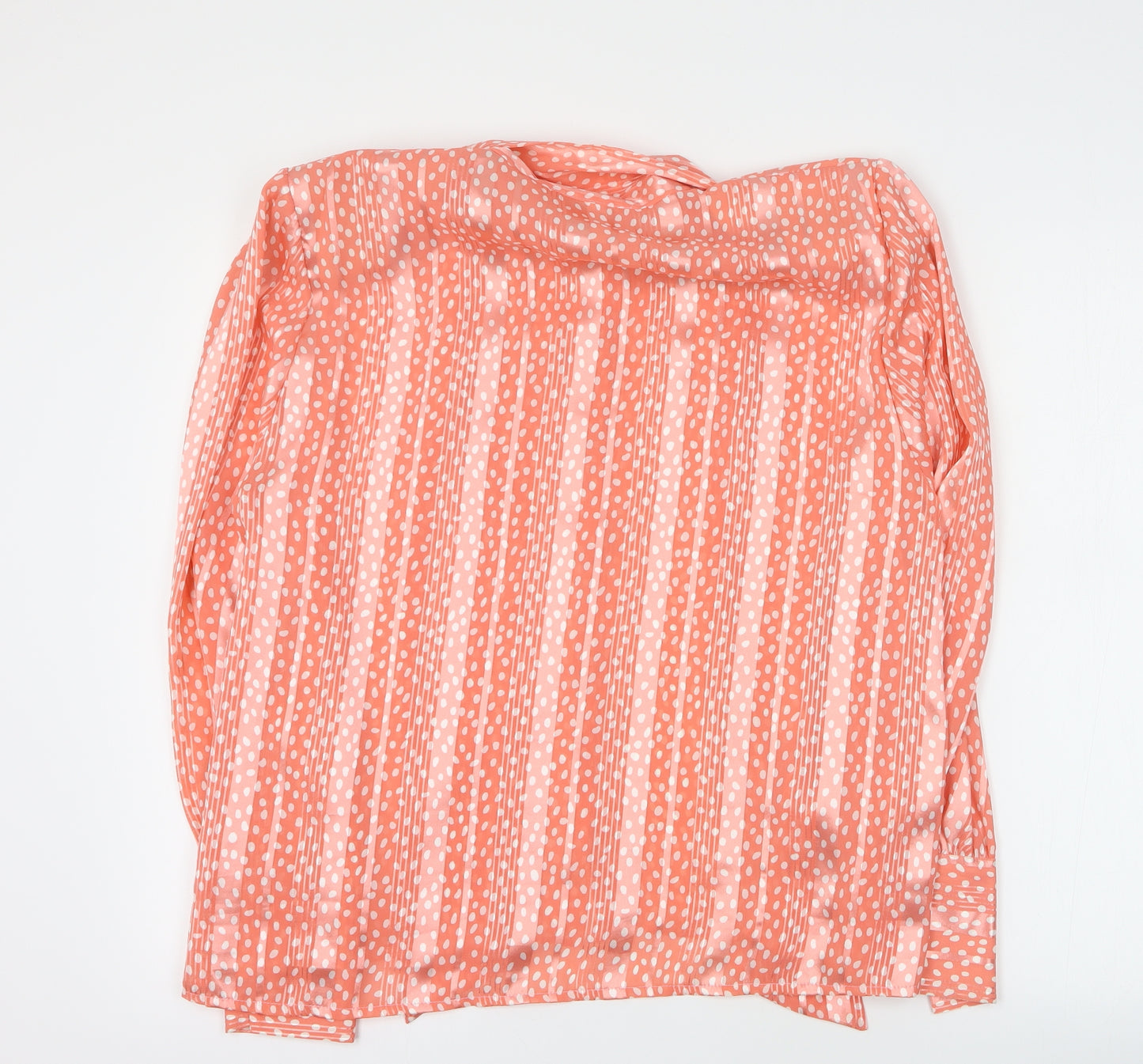 Paige Womens Pink Polka Dot Polyester Basic Button-Up Size 16 Collared