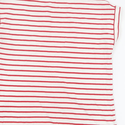 Dorothy Perkins Womens Red Striped 100% Cotton Basic T-Shirt Size 8 Round Neck