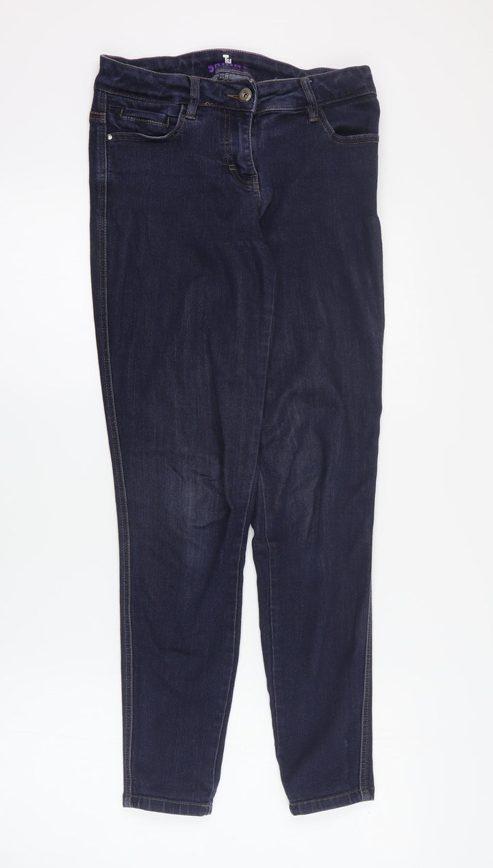 TU Mens Blue Viscose Skinny Jeans Size 16 L30 in Regular Zip