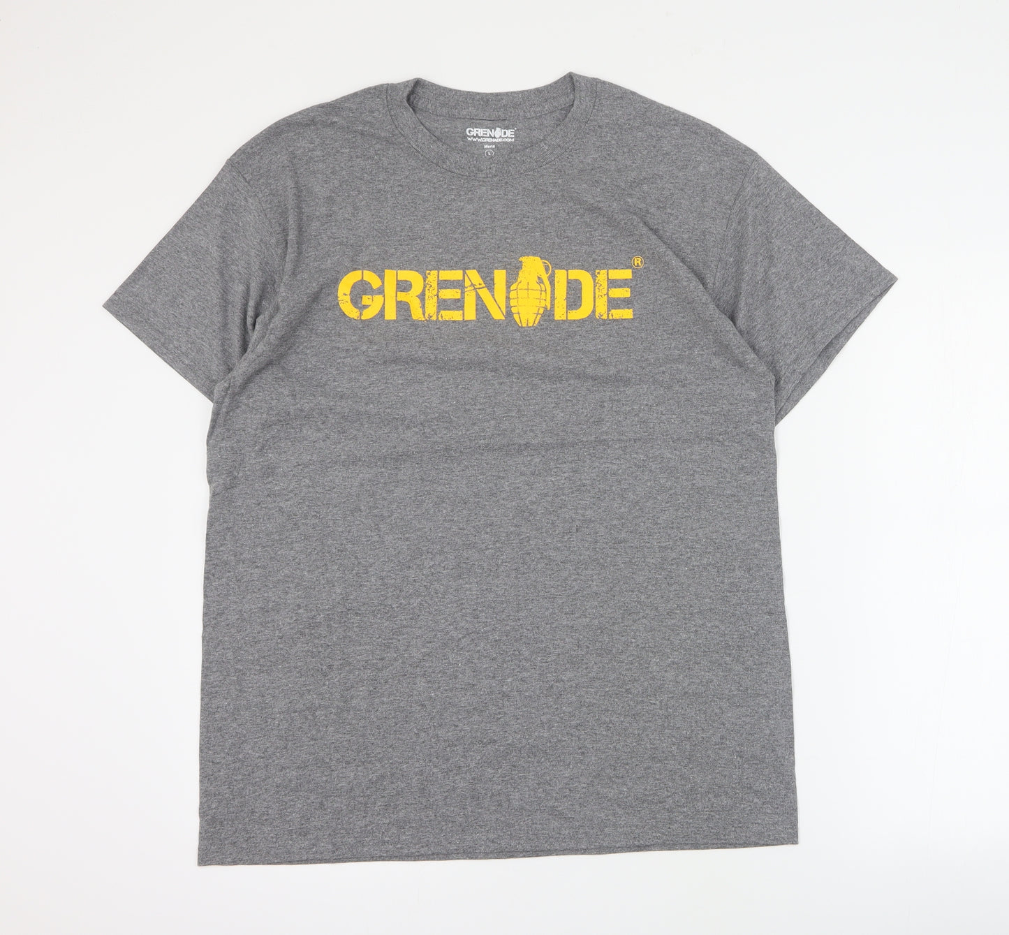 Grenade Mens Grey  Cotton  T-Shirt Size L Crew Neck