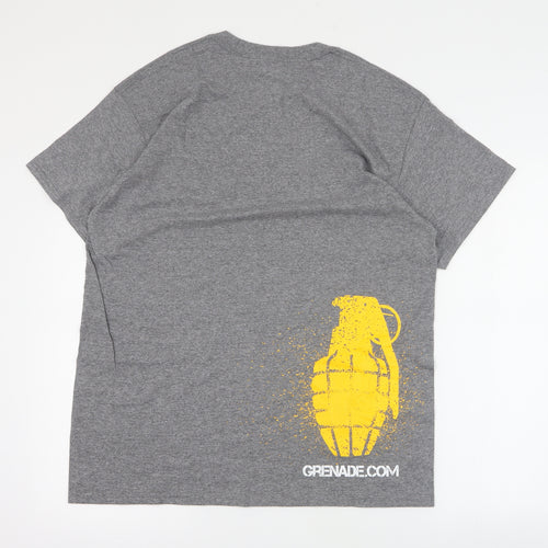 Grenade Mens Grey  Cotton  T-Shirt Size L Crew Neck