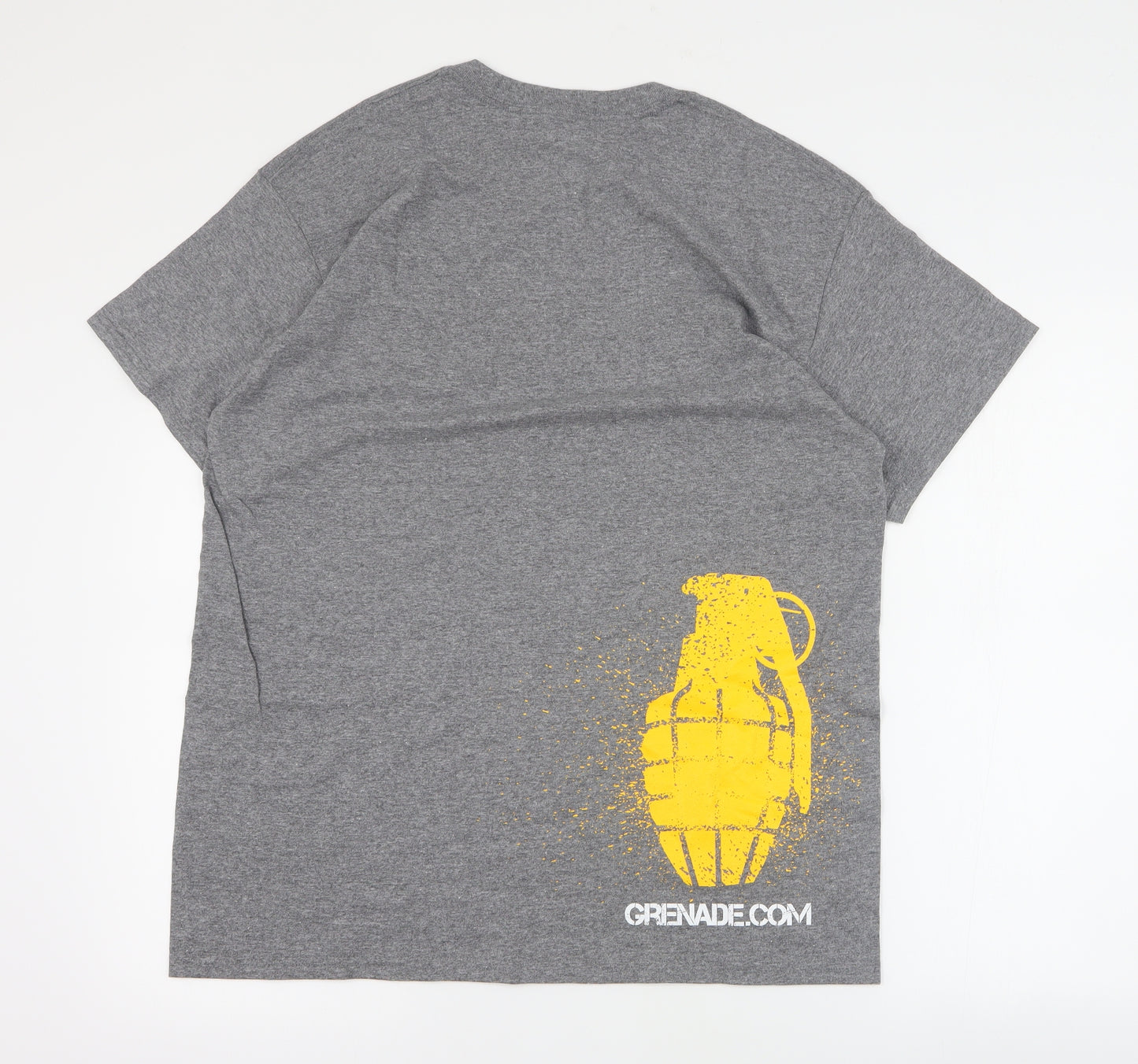 Grenade Mens Grey  Cotton  T-Shirt Size L Crew Neck