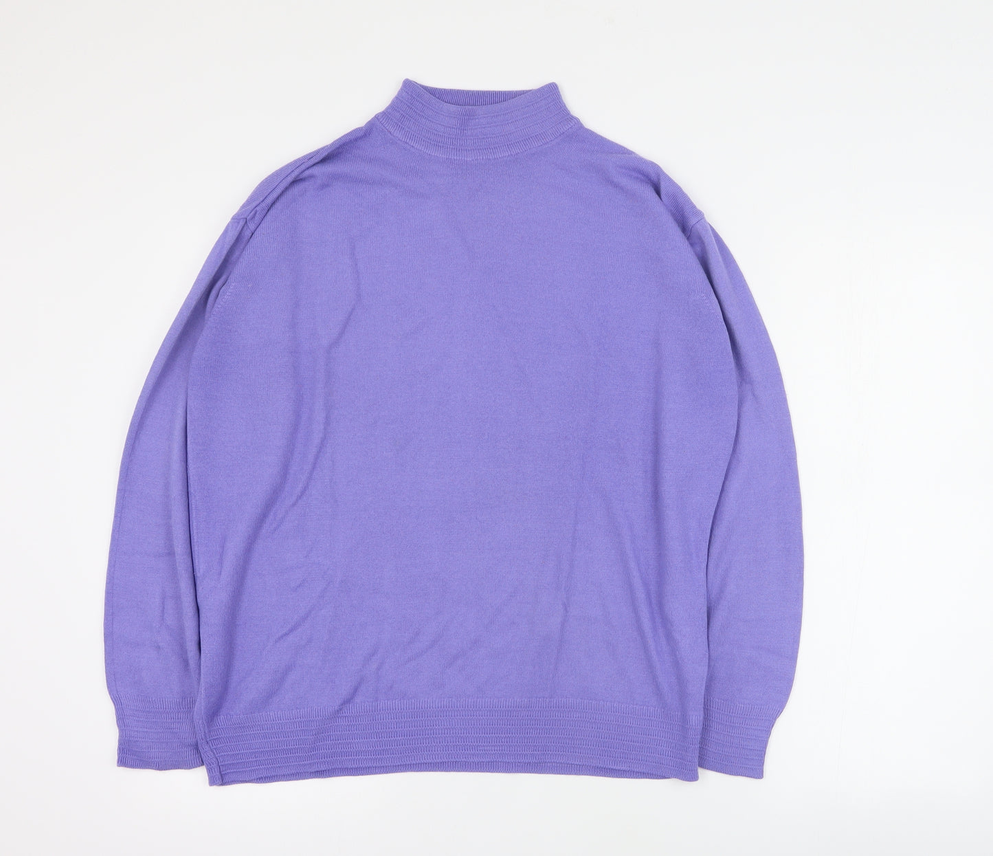 St Bernard Womens Purple High Neck  Acrylic Pullover Jumper Size 14